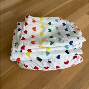 Primary Rainbow Heart Bedding- twin sheet set!